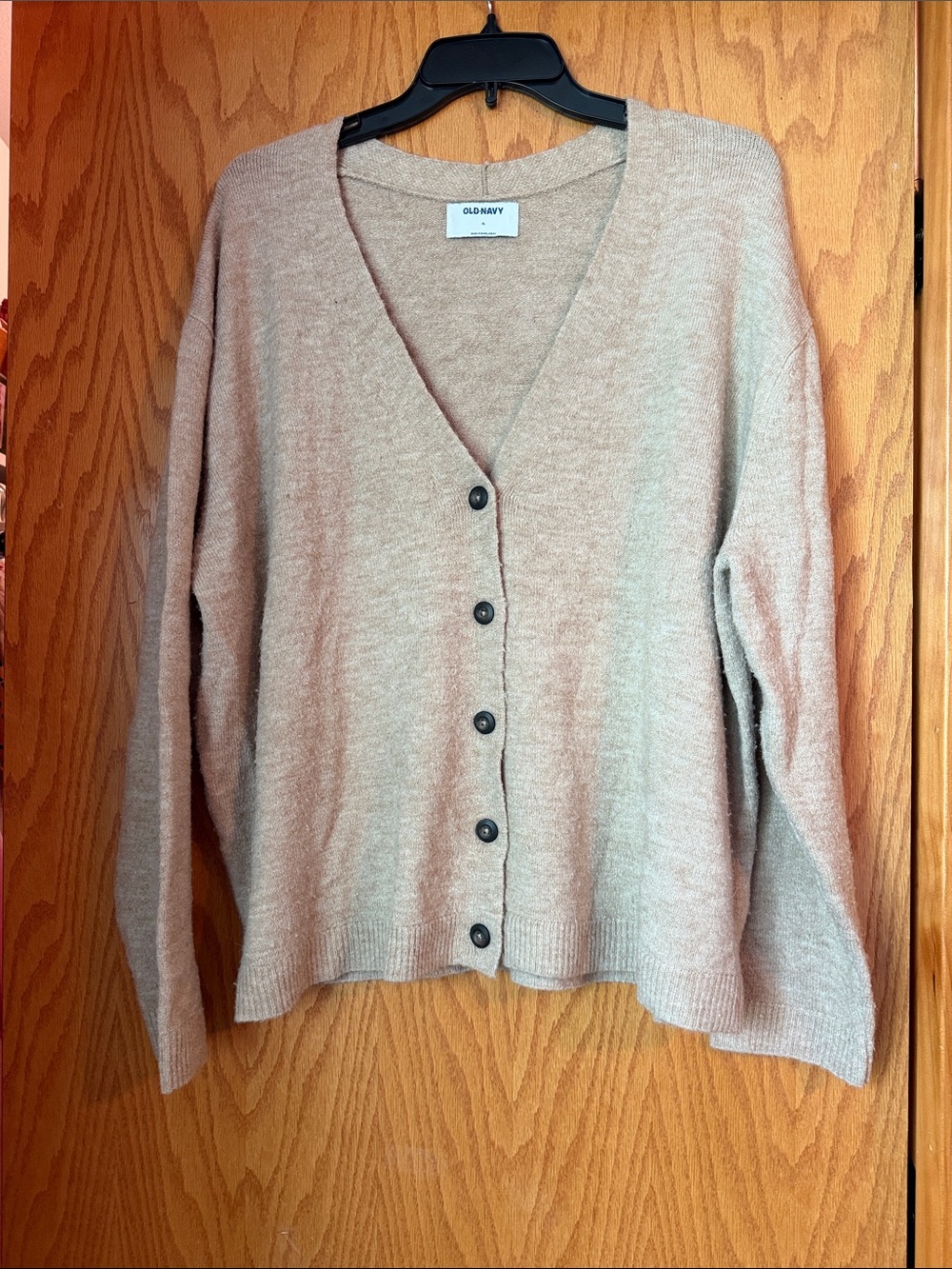 Old Navy Women's Taupe Button-Front V-Neck Cardigan